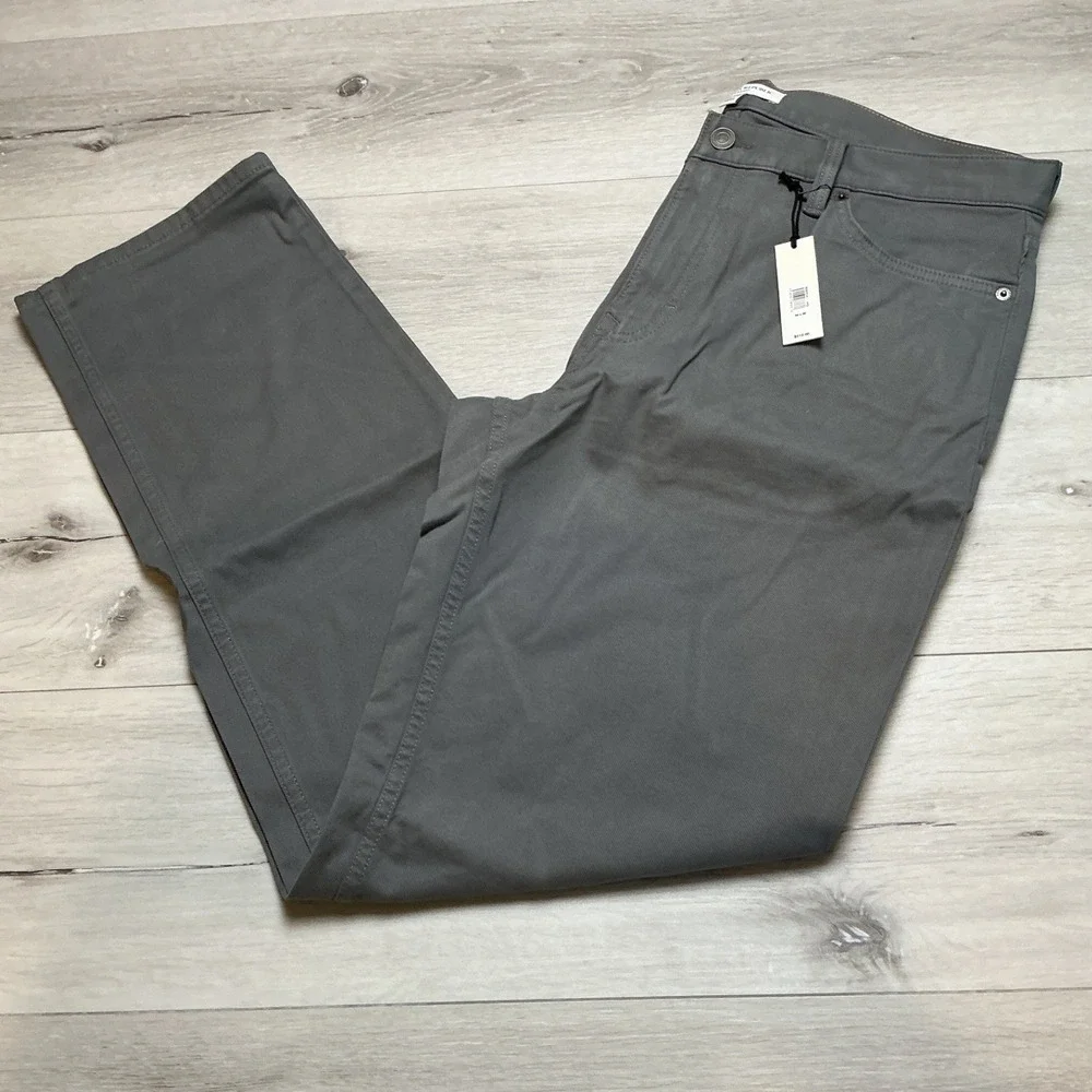 Banana Republic Straight Twill‎ Pants Smokey Signal Grey 34x32 New With Tags